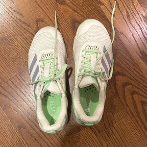 Adidas Cream and Green Athletic Shoes